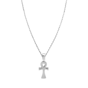 14k Gold Small Diamond Ankh Pendant 0.25 Ctw